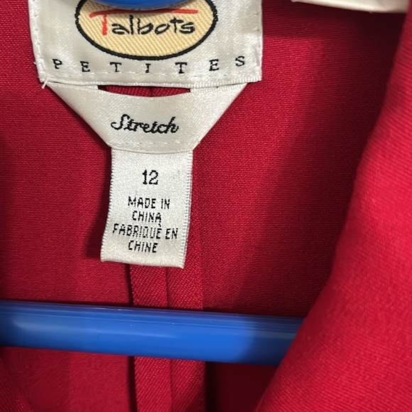 Talbots Petite stretch, red jacket, sporty spring or fall - Picture 2 of 5